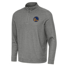 Golden State Warriors Antigua Subtle Quarter-Zip Sweatshirt Heather Black