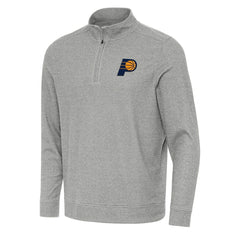 Indiana Pacers Antigua Subtle Quarter-Zip Sweatshirt Heather Gray