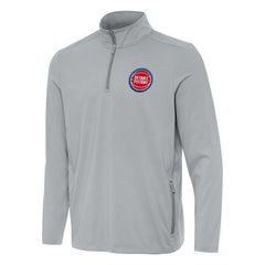 Detroit Pistons Antigua Perilous Quarter-Zip Sweatshirt Gray