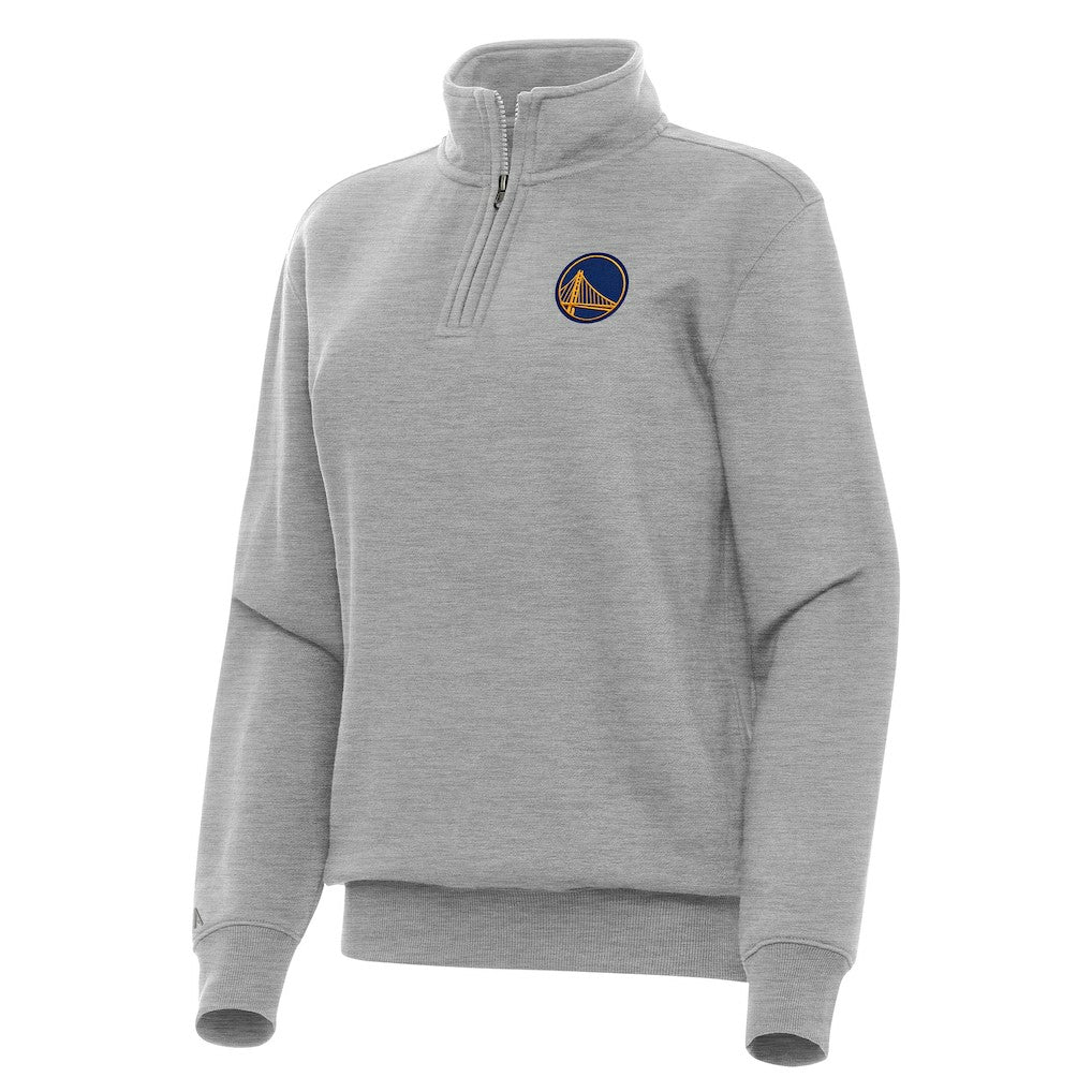 Golden State Warriors Antigua Women's Victory Quarter-Zip Sweatshirt Heather Gray