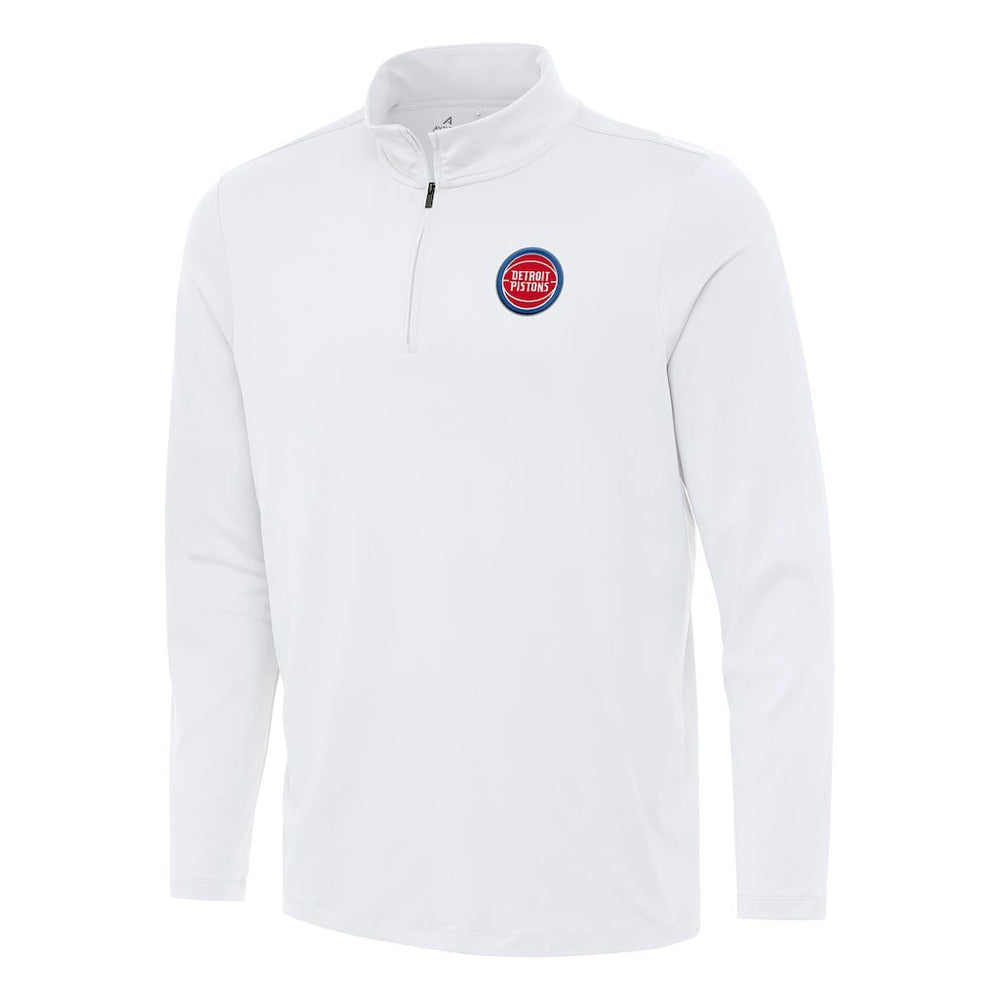 Detroit Pistons Antigua Reprocess Quarter-Zip Top White