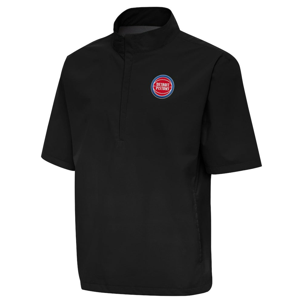 Detroit Pistons Antigua Brisk Quarter-Zip Windbreaker Black