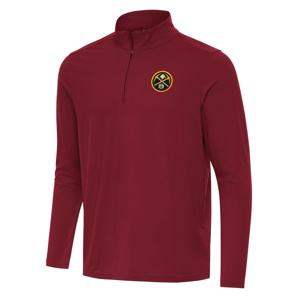 Denver Nuggets Antigua Intent Quarter-Zip Top Cardinal