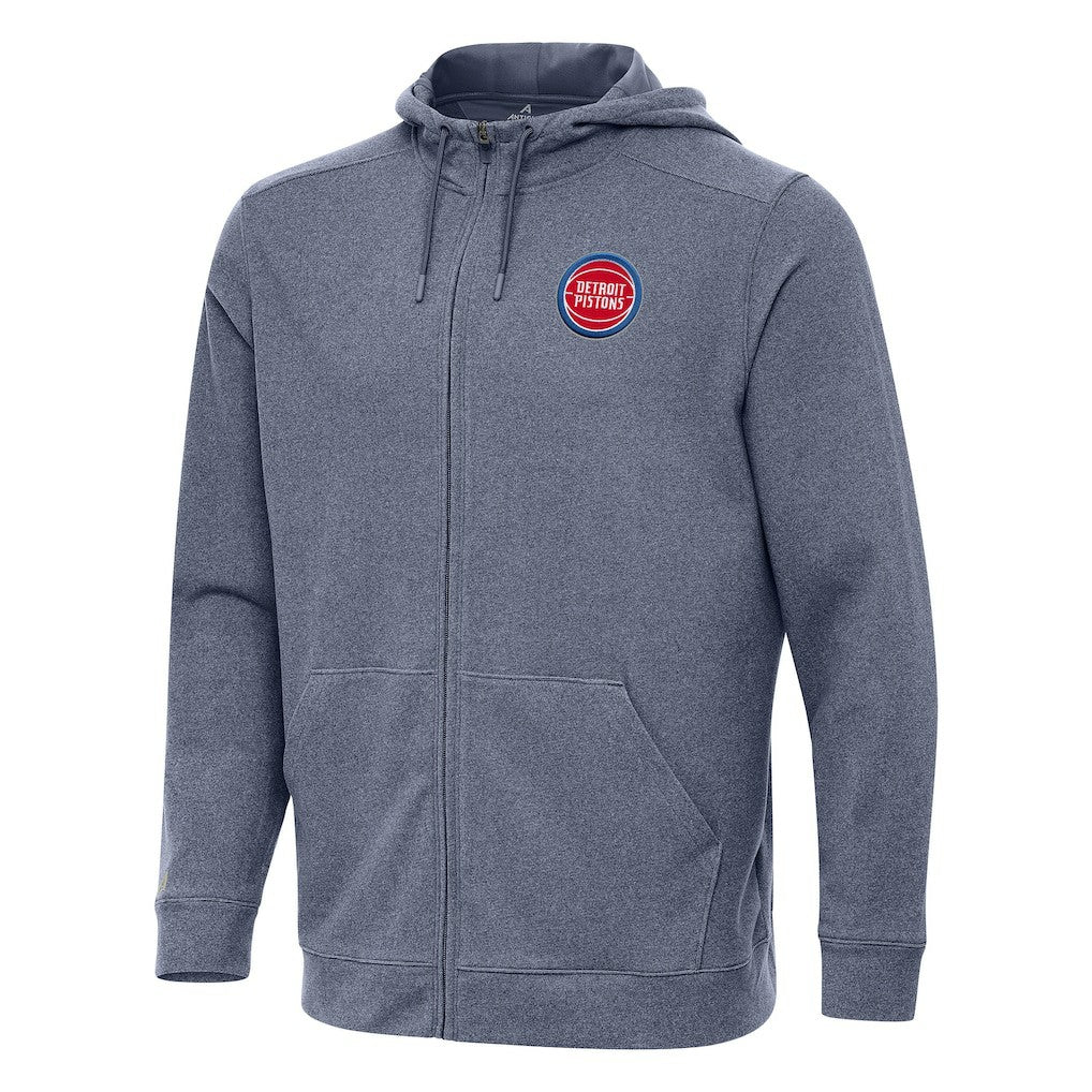 Detroit Pistons Antigua Effortless Full-Zip Hoodie Jacket Heather Navy outlet