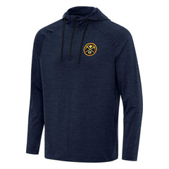Denver Nuggets Antigua Spikes Raglan Quarter-Zip Hoodie Heather Navy