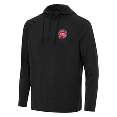 Detroit Pistons Antigua Spikes Raglan Quarter-Zip Hoodie Heather Black