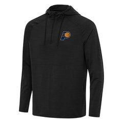 Indiana Pacers Antigua Spikes Raglan Quarter-Zip Hoodie Heather Black