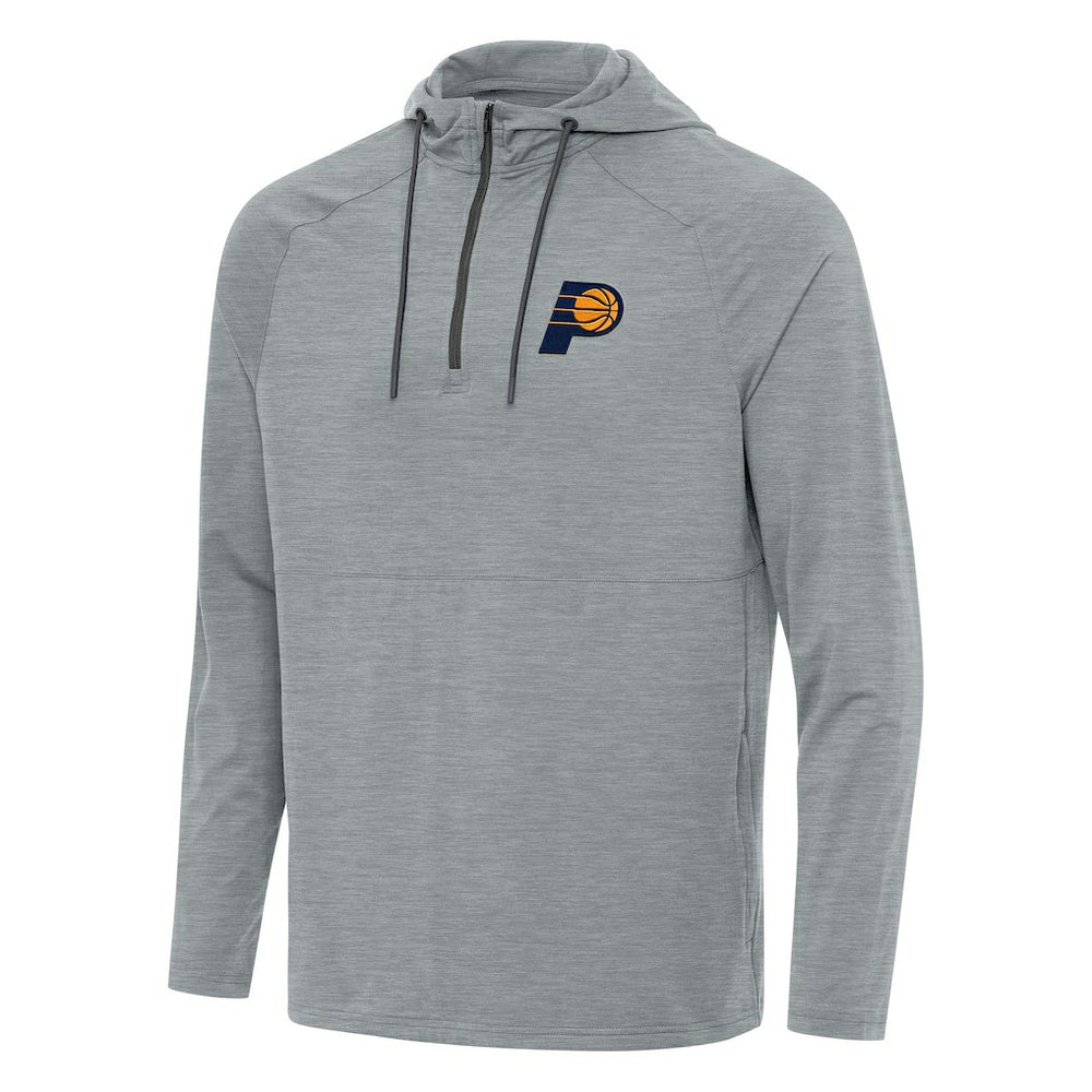 Indiana Pacers Antigua Spikes Raglan Quarter-Zip Hoodie Heather Gray