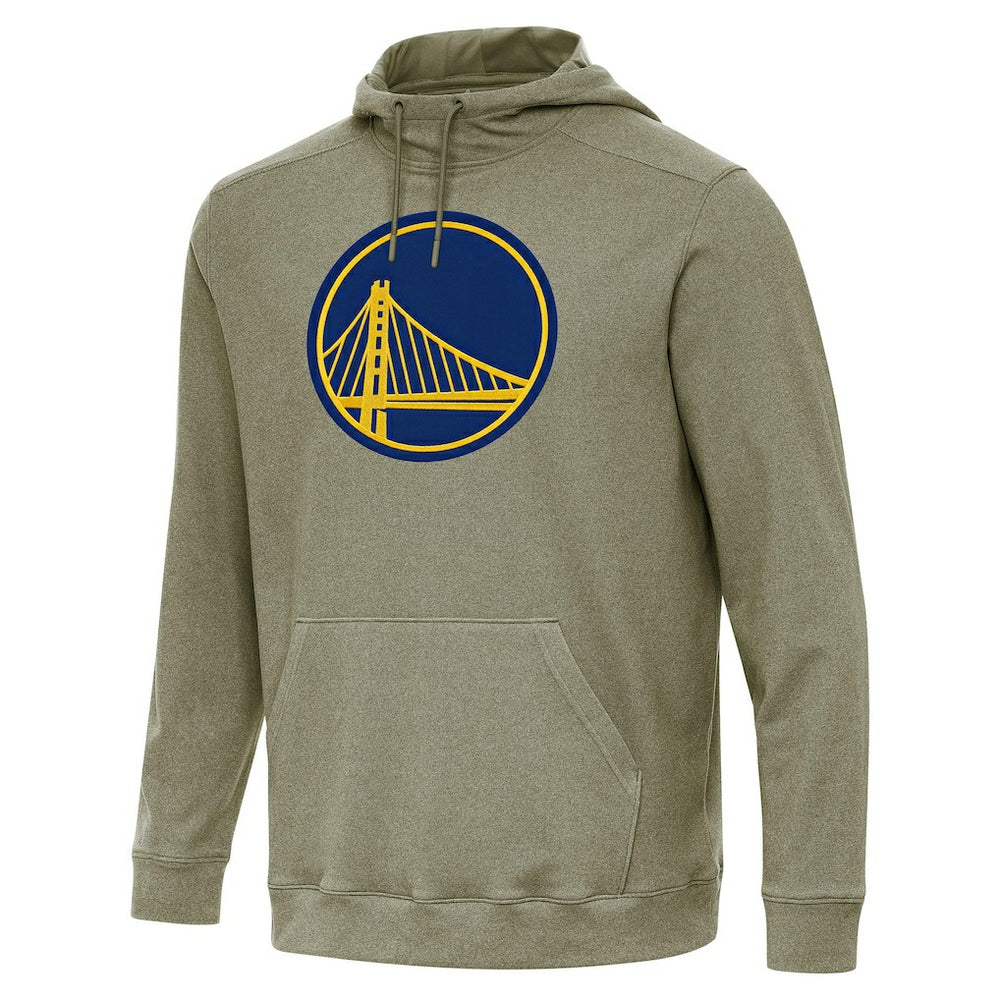 Golden State Warriors Antigua Cloud Pullover Hoodie Heather Olive