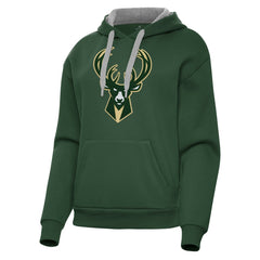 Milwaukee Bucks Antigua Women's Victory Pullover Hoodie Hunter Green outlet