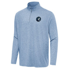 Minnesota Timberwolves Antigua Hunk Quarter-Zip Top Heather Blue