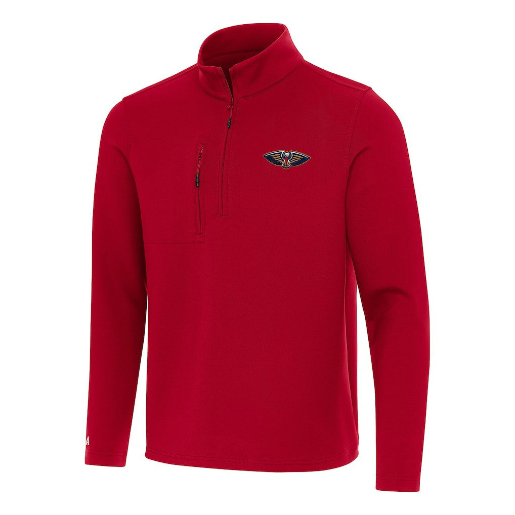 New Orleans Pelicans Antigua Insider Quarter-Zip Top Red