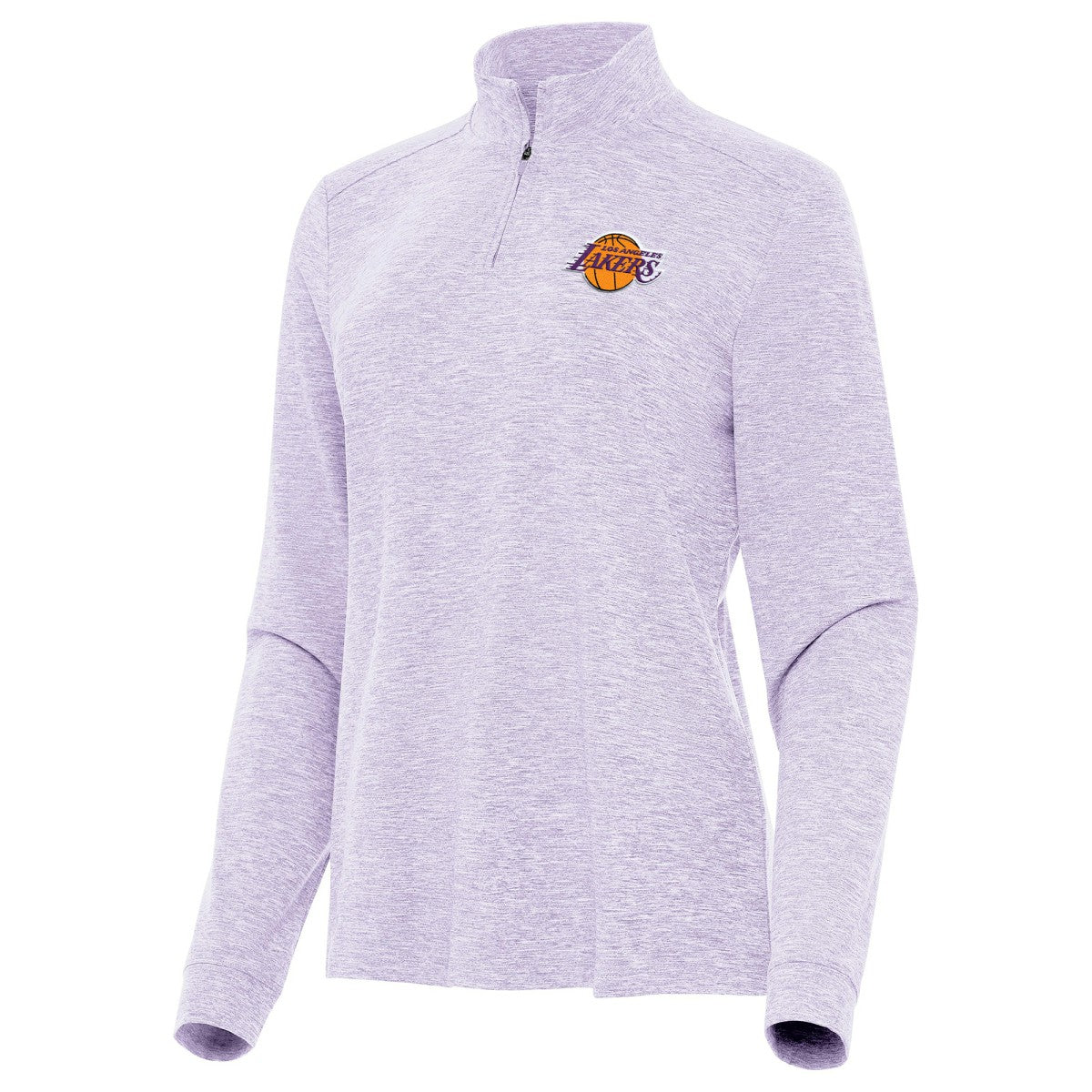 Los Angeles Lakers Antigua Women's Mentor Quarter-Zip Mock Long Sleeve Top Lavender outlet