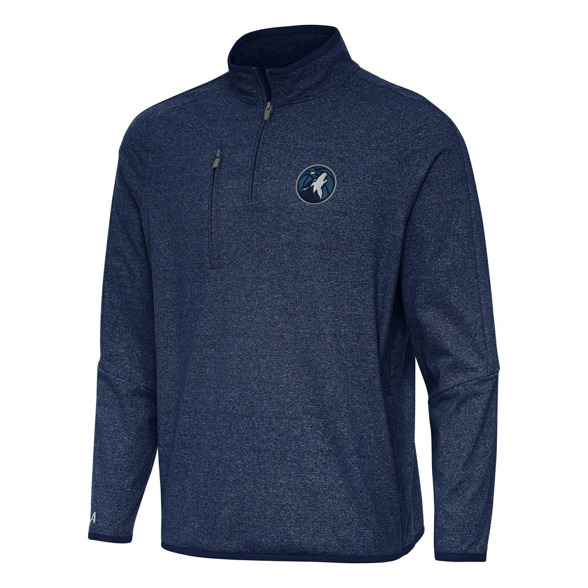 Minnesota Timberwolves Antigua Certain Quarter-Zip Tri-Blend Sweatshirt Heather Navy