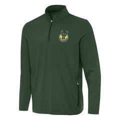 Milwaukee Bucks Antigua Perilous Quarter-Zip Sweatshirt Hunter Green