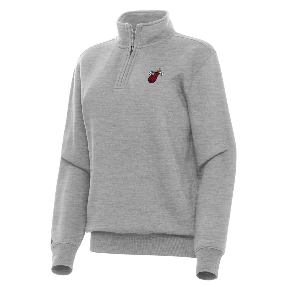Miami Heat Antigua Women's Victory Quarter-Zip Sweatshirt Heather Gray