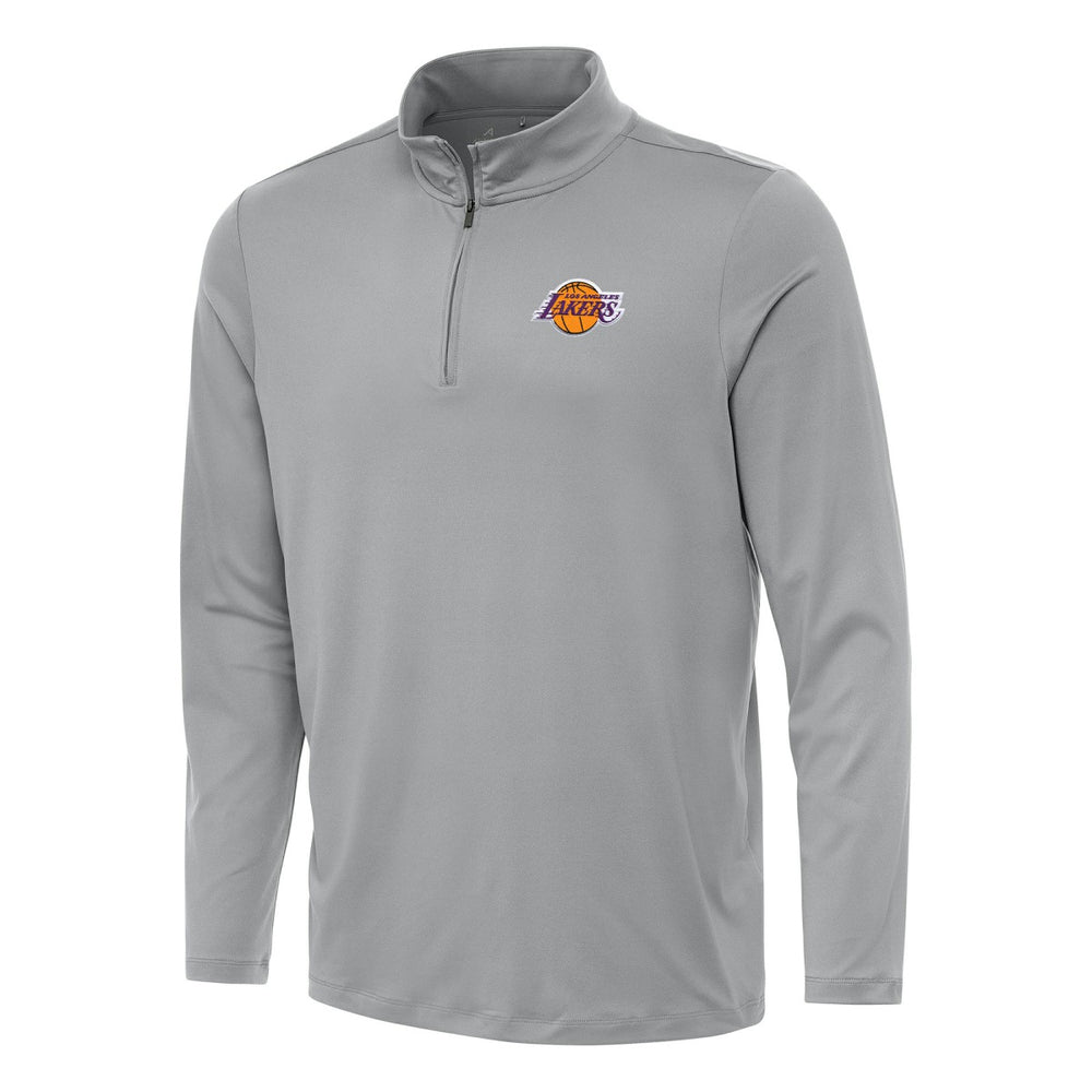 Los Angeles Lakers Antigua Reprocess Quarter-Zip Top Gray