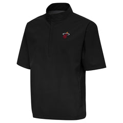 Miami Heat Antigua Brisk Quarter-Zip Windbreaker Black