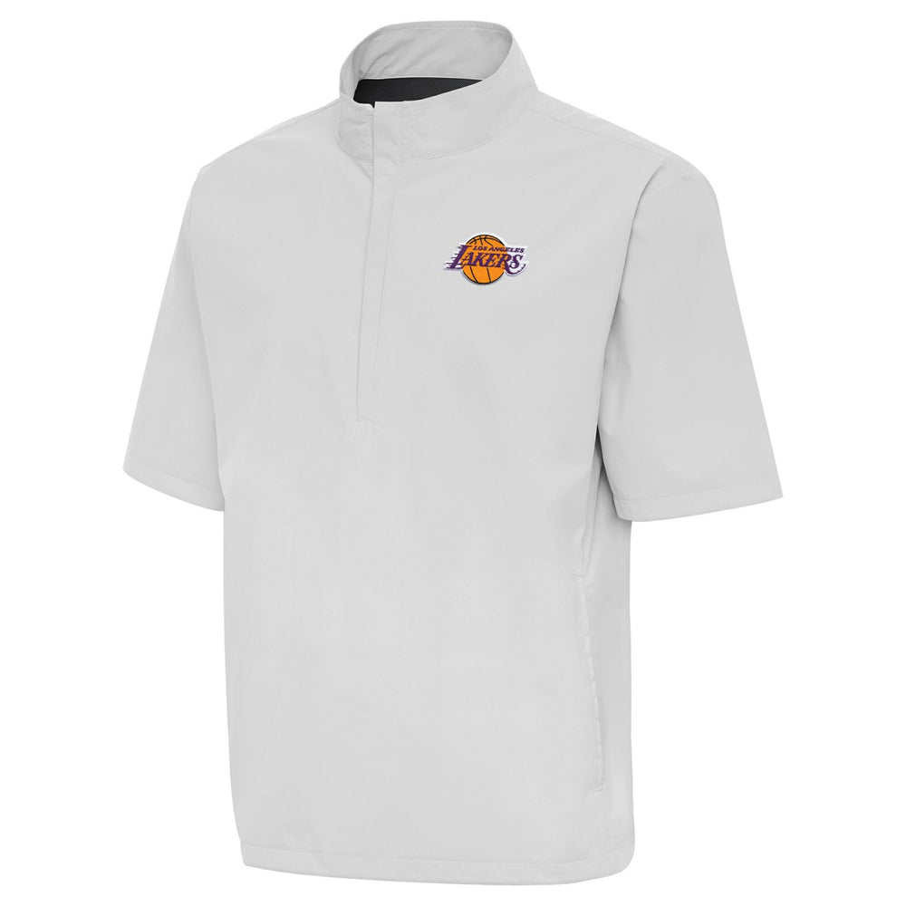 Los Angeles Lakers Antigua Brisk Quarter-Zip Windbreaker Heather Gray
