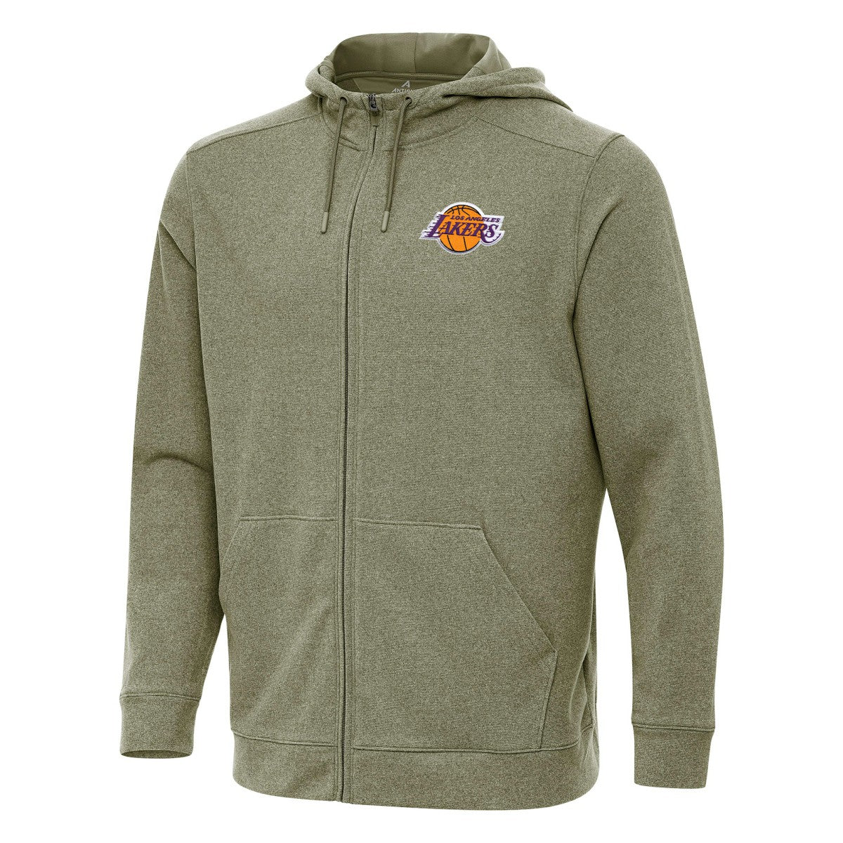 Los Angeles Lakers Antigua Effortless Full-Zip Hoodie Jacket Olive outlet