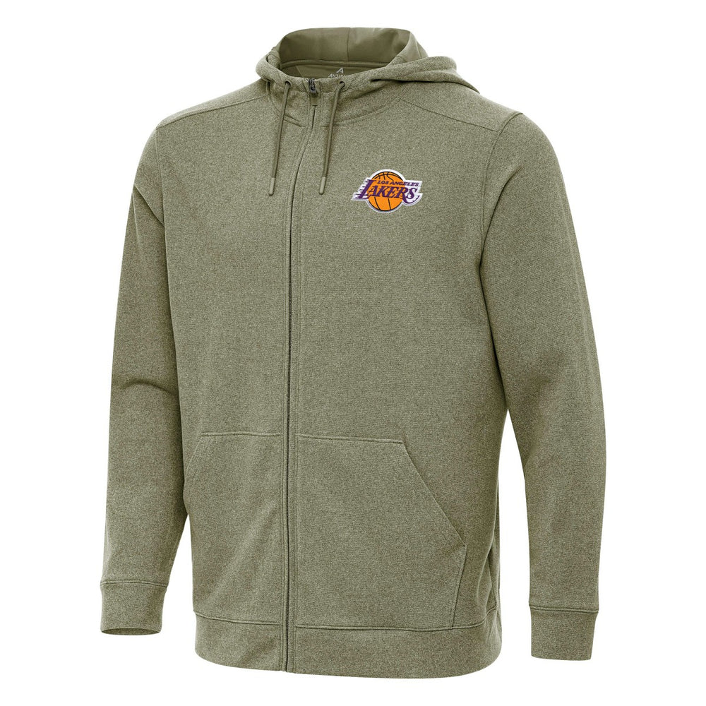 Los Angeles Lakers Antigua Effortless Full-Zip Hoodie Jacket Olive outlet
