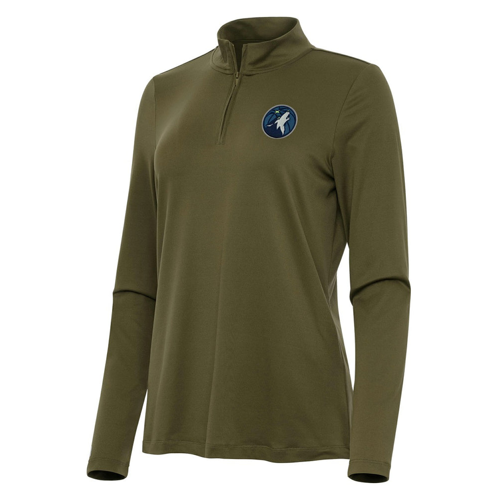 Minnesota Timberwolves Antigua Women's Reprocess Quarter-Zip Top Olive outlet