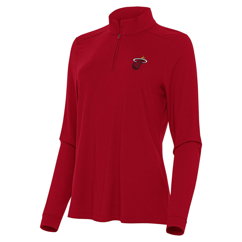 Miami Heat Antigua Women's Intent Quarter-Zip Top Red