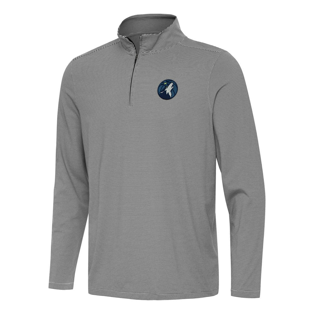 Minnesota Timberwolves Antigua Twine Quarter-Zip Top Black