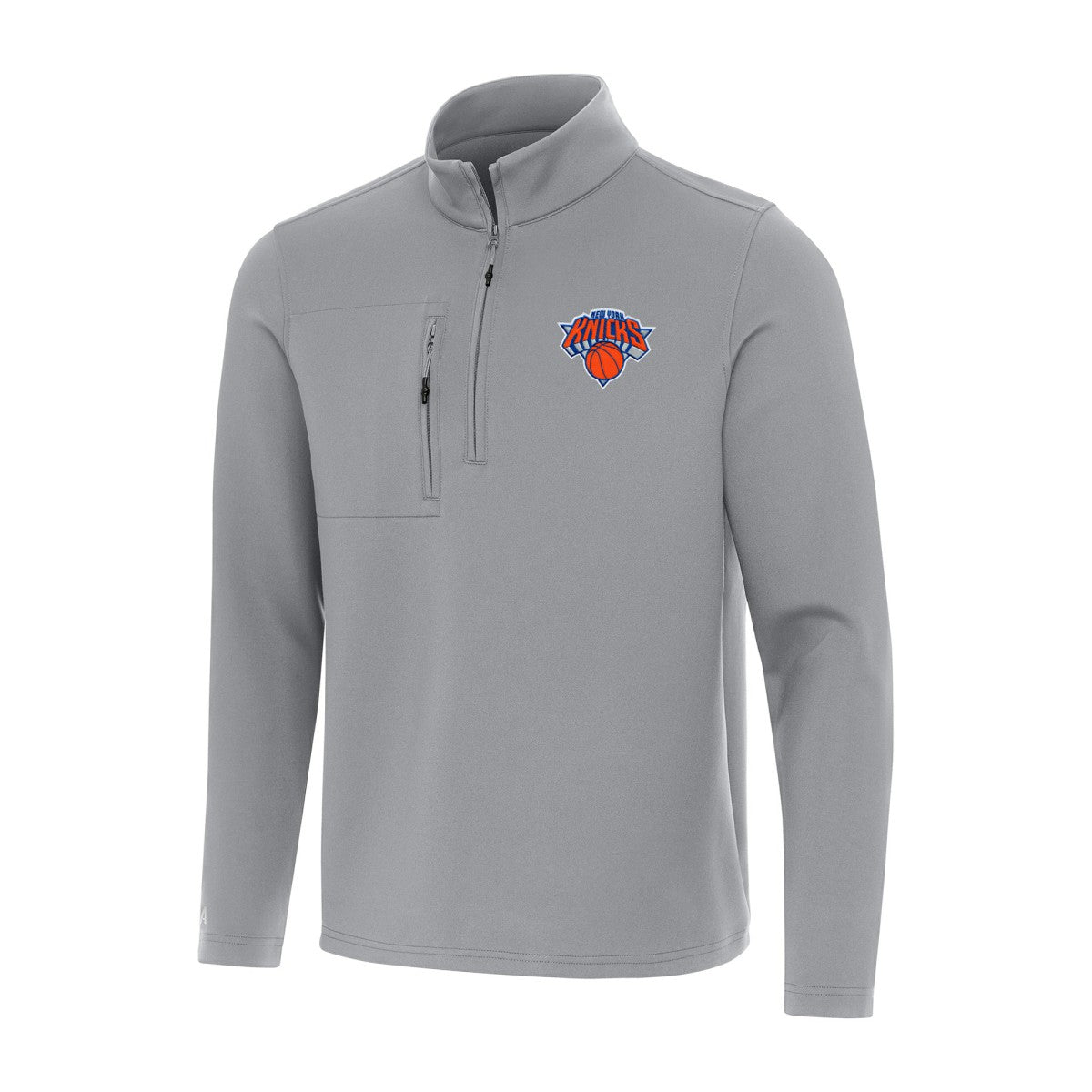 New York Knicks Antigua Insider Quarter-Zip Top Gray
