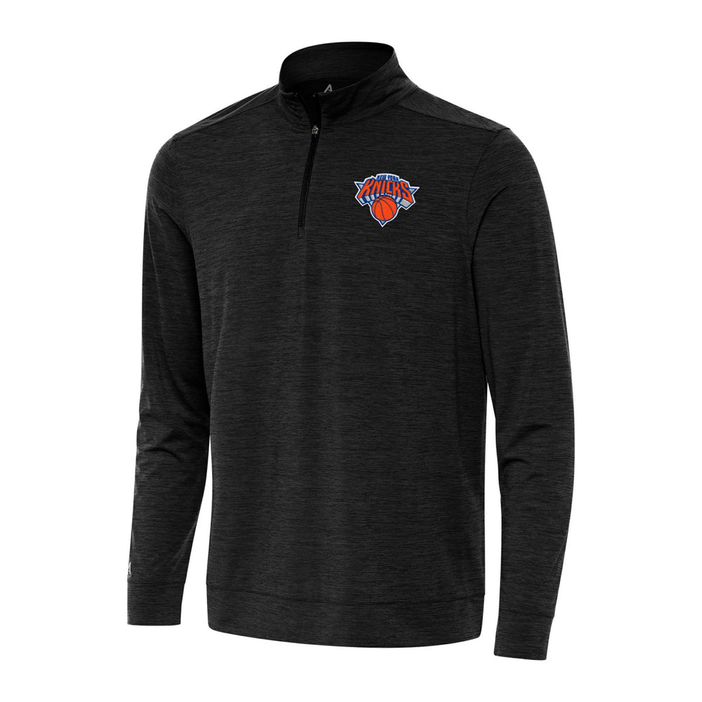 New York Knicks Antigua Bright Quarter-Zip Top Heather Black outlet