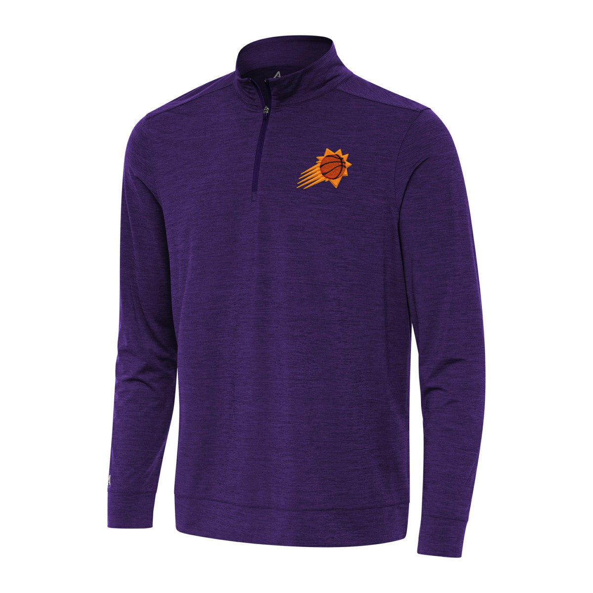 Phoenix Suns Antigua Bright Quarter-Zip Top Heather Purple