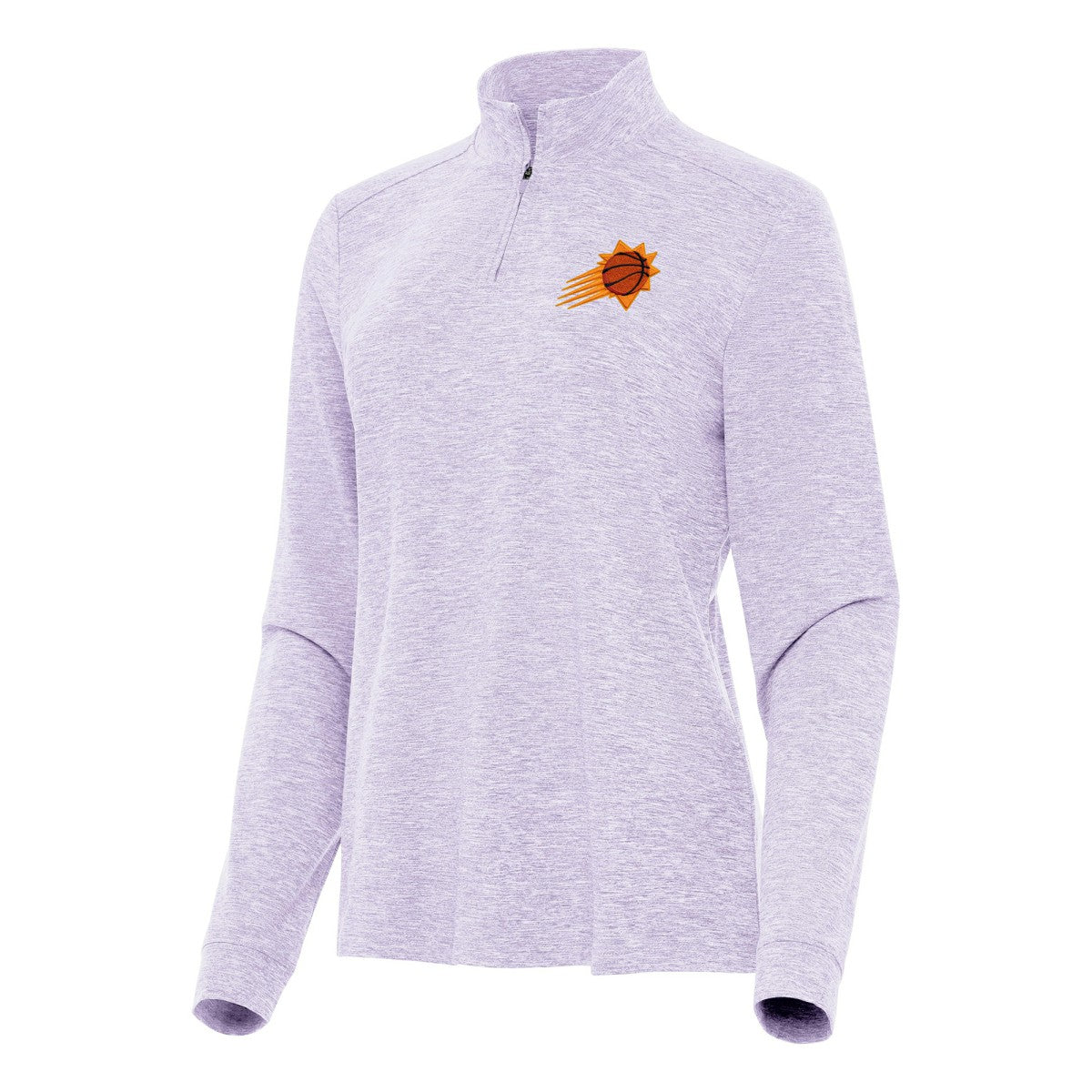 Phoenix Suns Antigua Women's Mentor Quarter-Zip Mock Long Sleeve Top Lavender