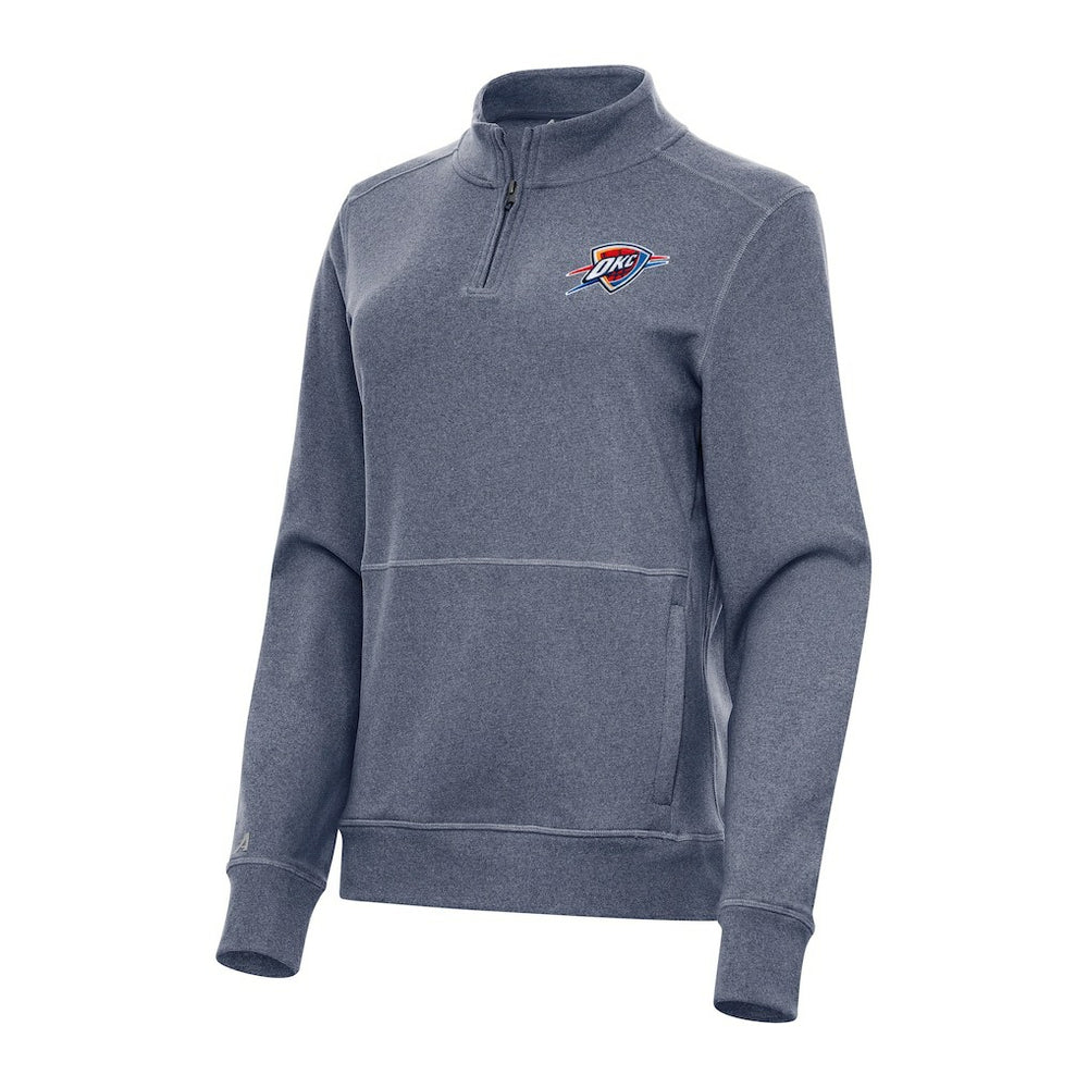 Oklahoma City Thunder Antigua Women's Crush Quarter-Zip Fleece Sweatshirt Heather Navy outlet