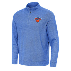 New York Knicks Antigua Subtle Quarter-Zip Sweatshirt Heather Royal