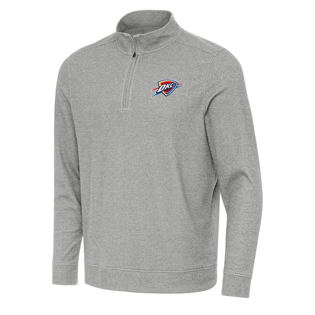Oklahoma City Thunder Antigua Subtle Quarter-Zip Sweatshirt Heather Gray