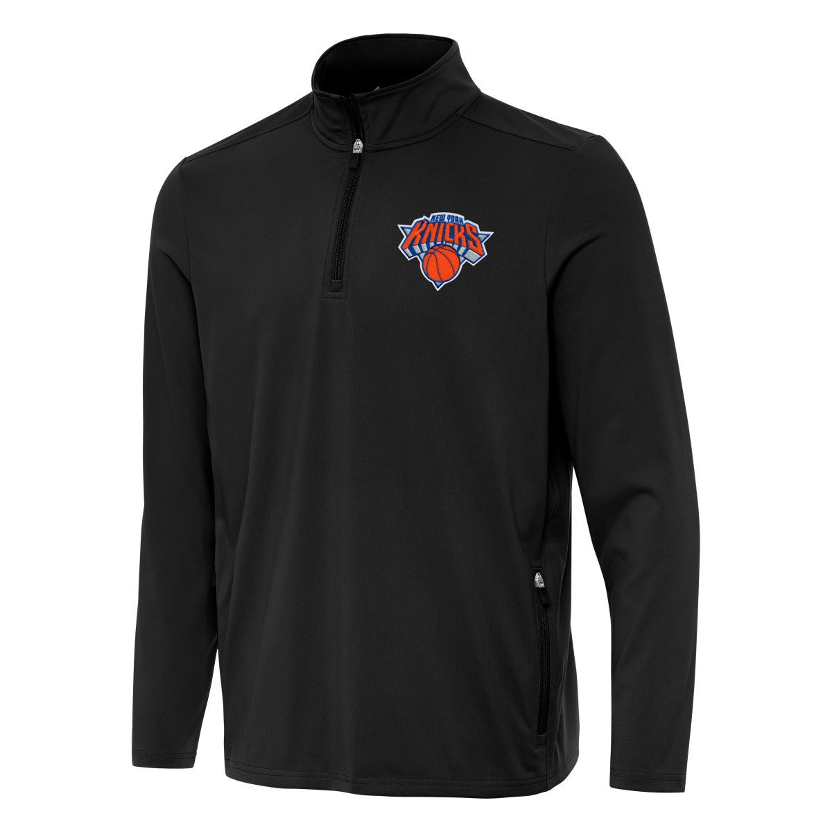 New York Knicks Antigua Perilous Quarter-Zip Sweatshirt Black outlet