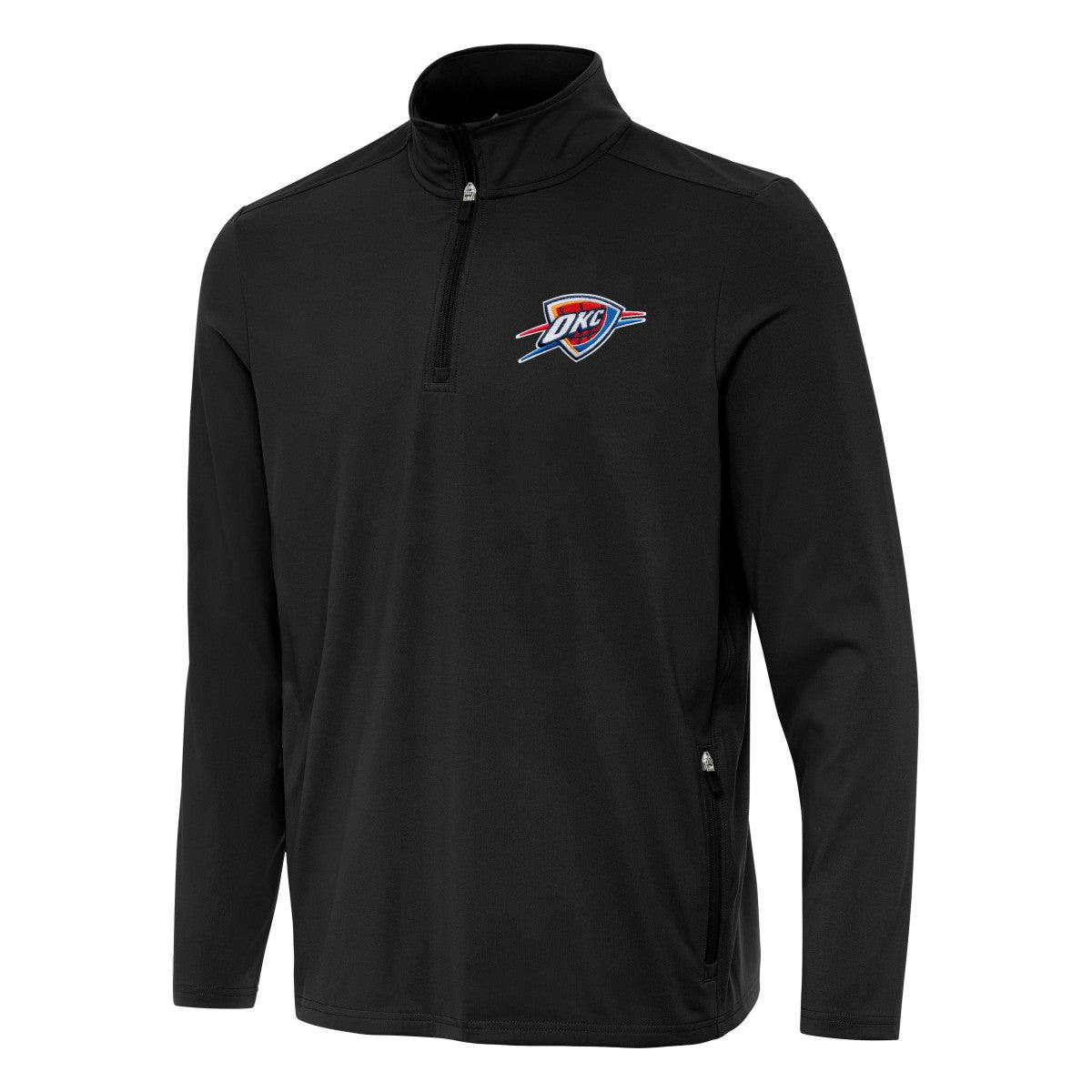 Oklahoma City Thunder Antigua Perilous Quarter-Zip Sweatshirt Black