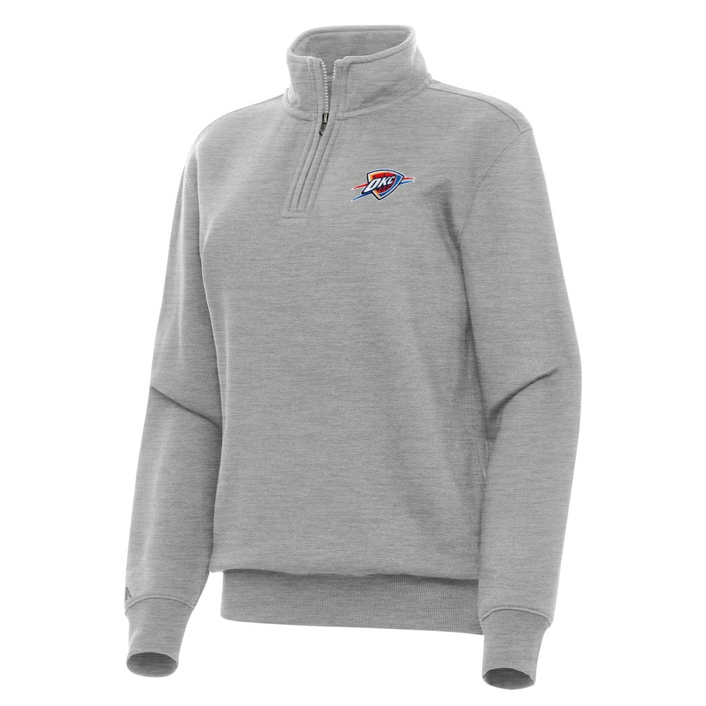 Oklahoma City Thunder Antigua Women's Victory Quarter-Zip Sweatshirt Heather Gray outlet