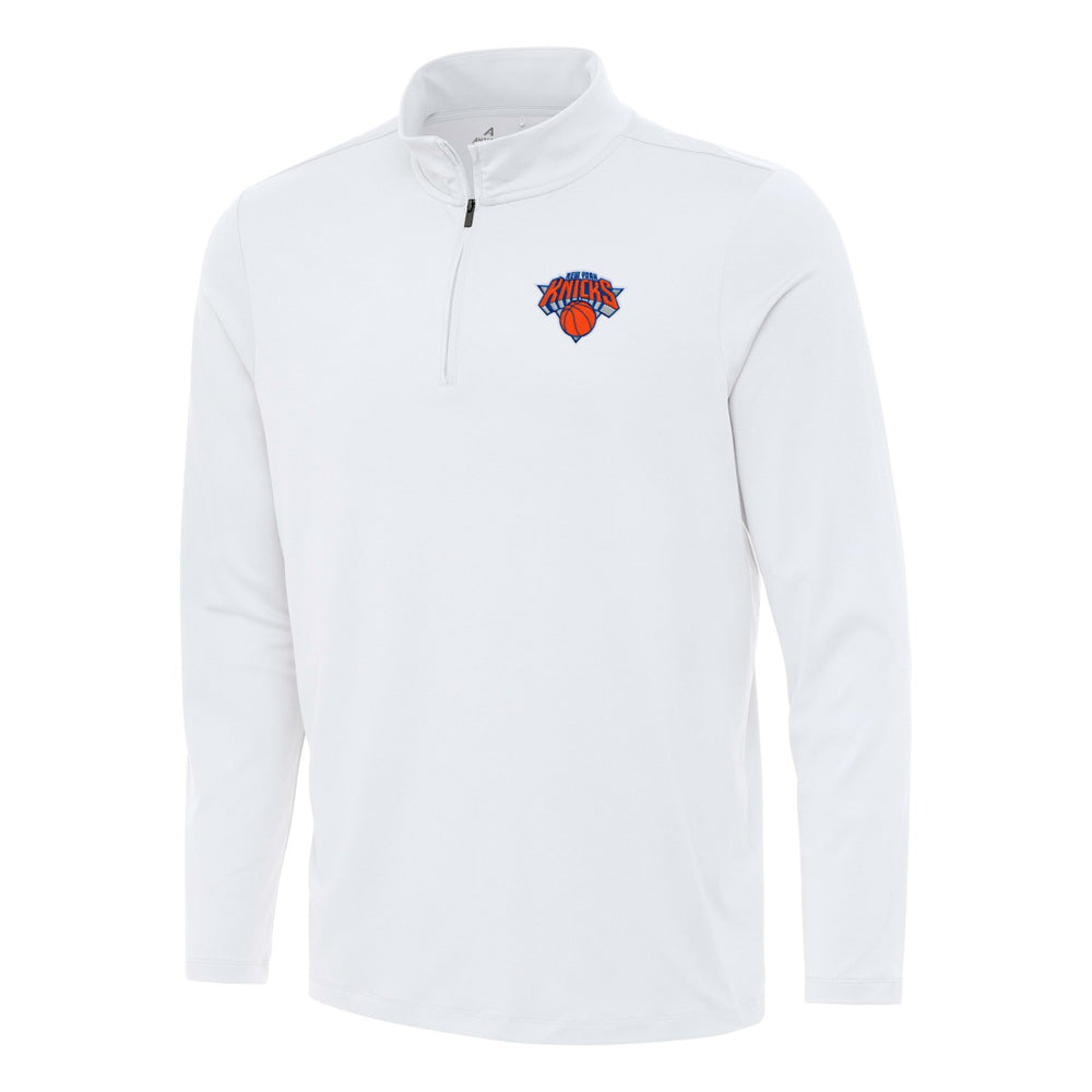 New York Knicks Antigua Reprocess Quarter-Zip Top White