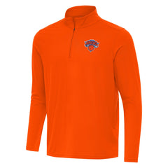 New York Knicks Antigua Intent Quarter-Zip Top Orange