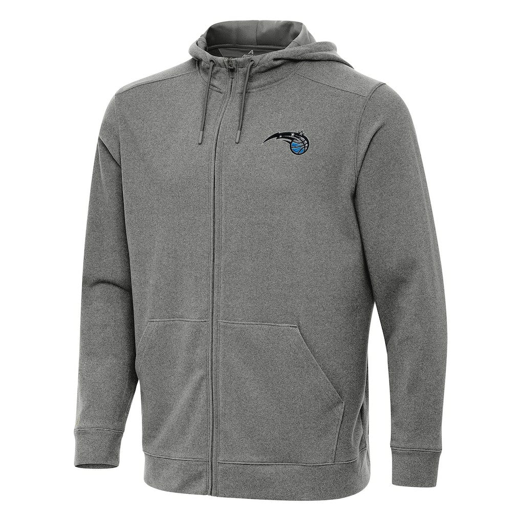Orlando Magic Antigua Effortless Full-Zip Hoodie Jacket Heather Charcoal