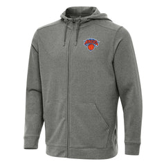 New York Knicks Antigua Effortless Full-Zip Hoodie Jacket Heather Charcoal