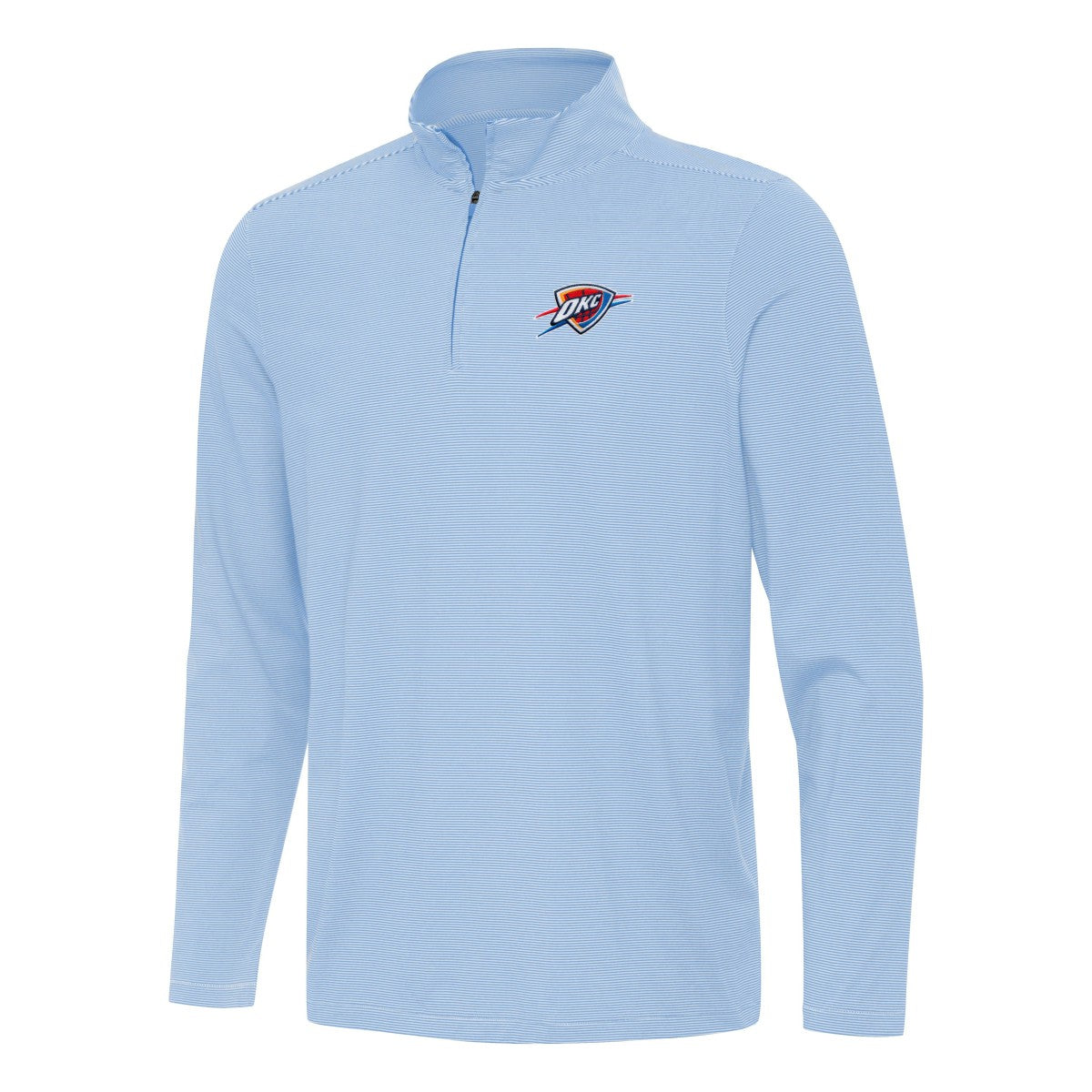 Oklahoma City Thunder Antigua Twine Quarter-Zip Top Powder Blue