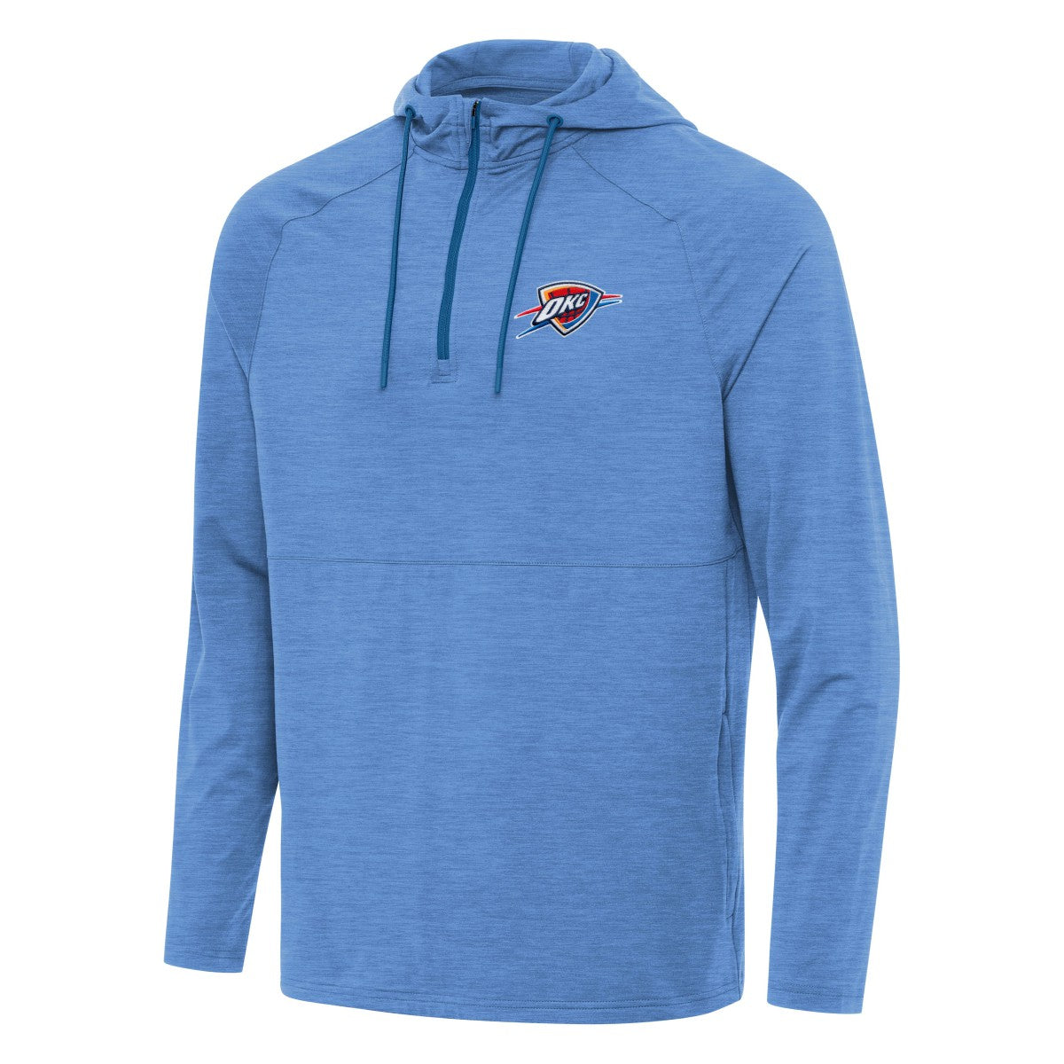 Oklahoma City Thunder Antigua Spikes Raglan Quarter-Zip Hoodie Heather Powder Blue outlet