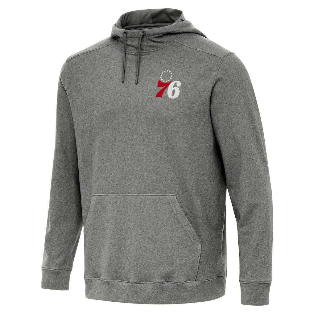 Philadelphia 76ers Antigua Cloud Pullover Hoodie Heather Black