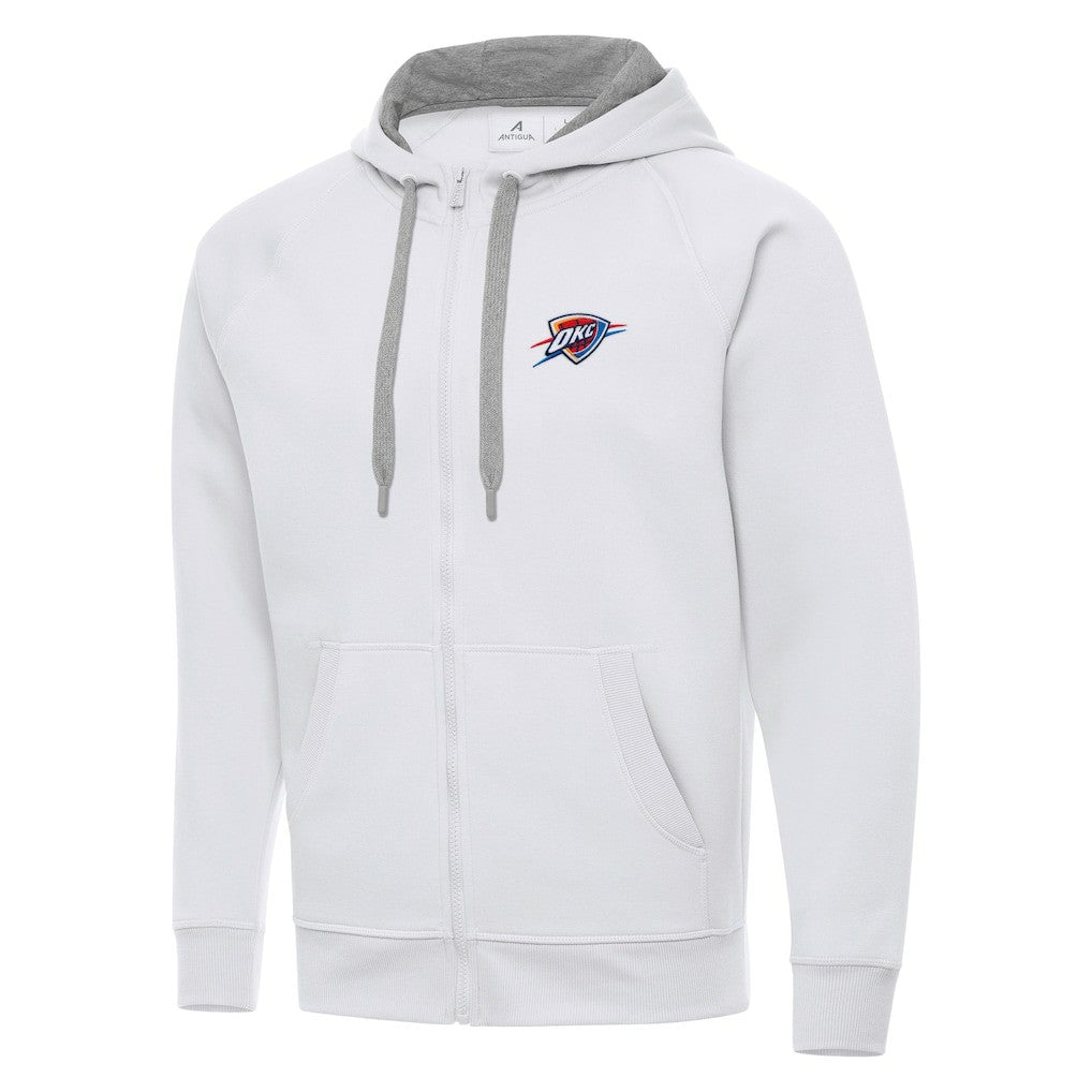 Oklahoma City Thunder Antigua Big & Tall Victory Full-Zip Hoodie Jacket White