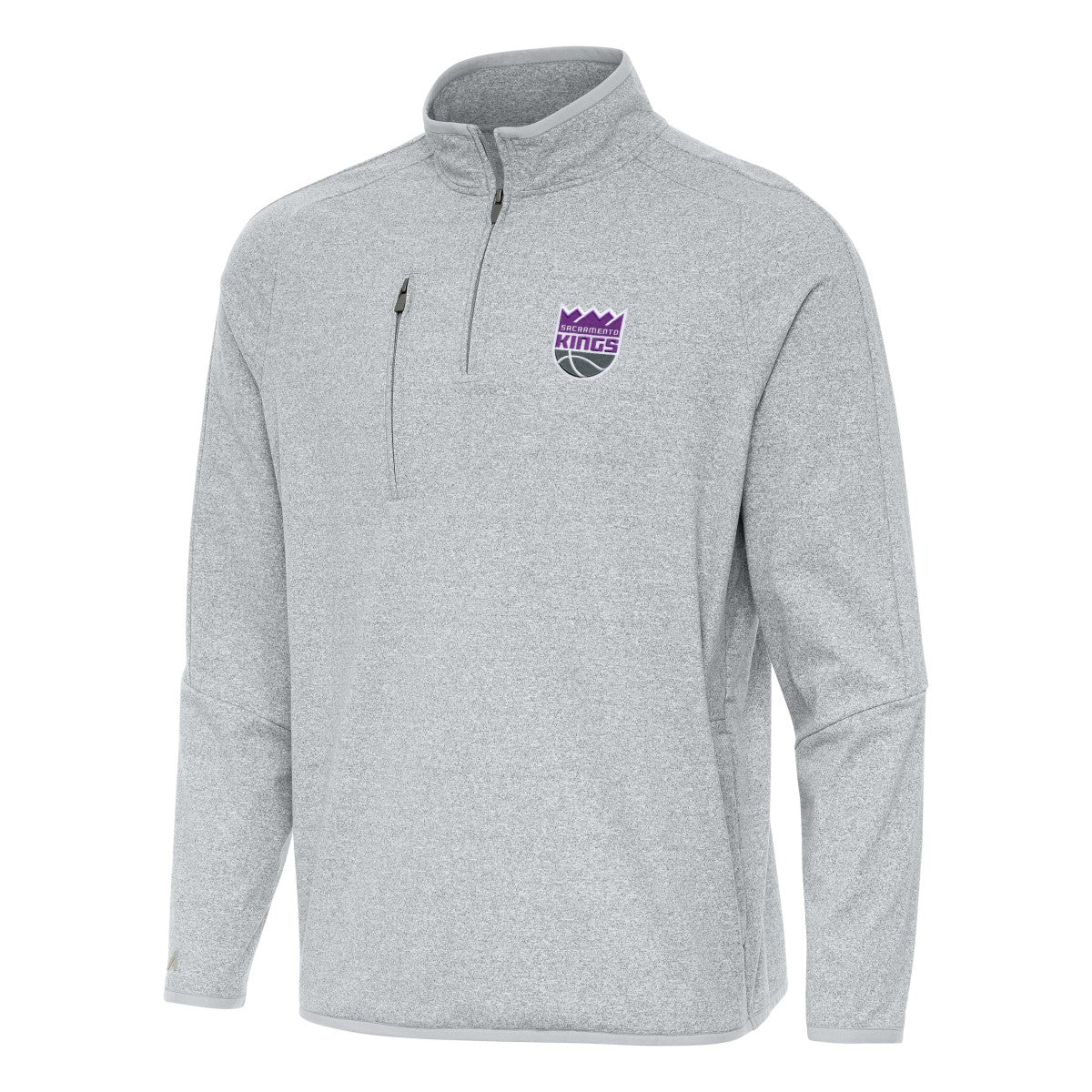 Sacramento Kings Antigua Certain Quarter-Zip Tri-Blend Sweatshirt Heather Gray