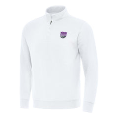Sacramento Kings Antigua Victory Quarter-Zip Mock Sweatshirt White outlet