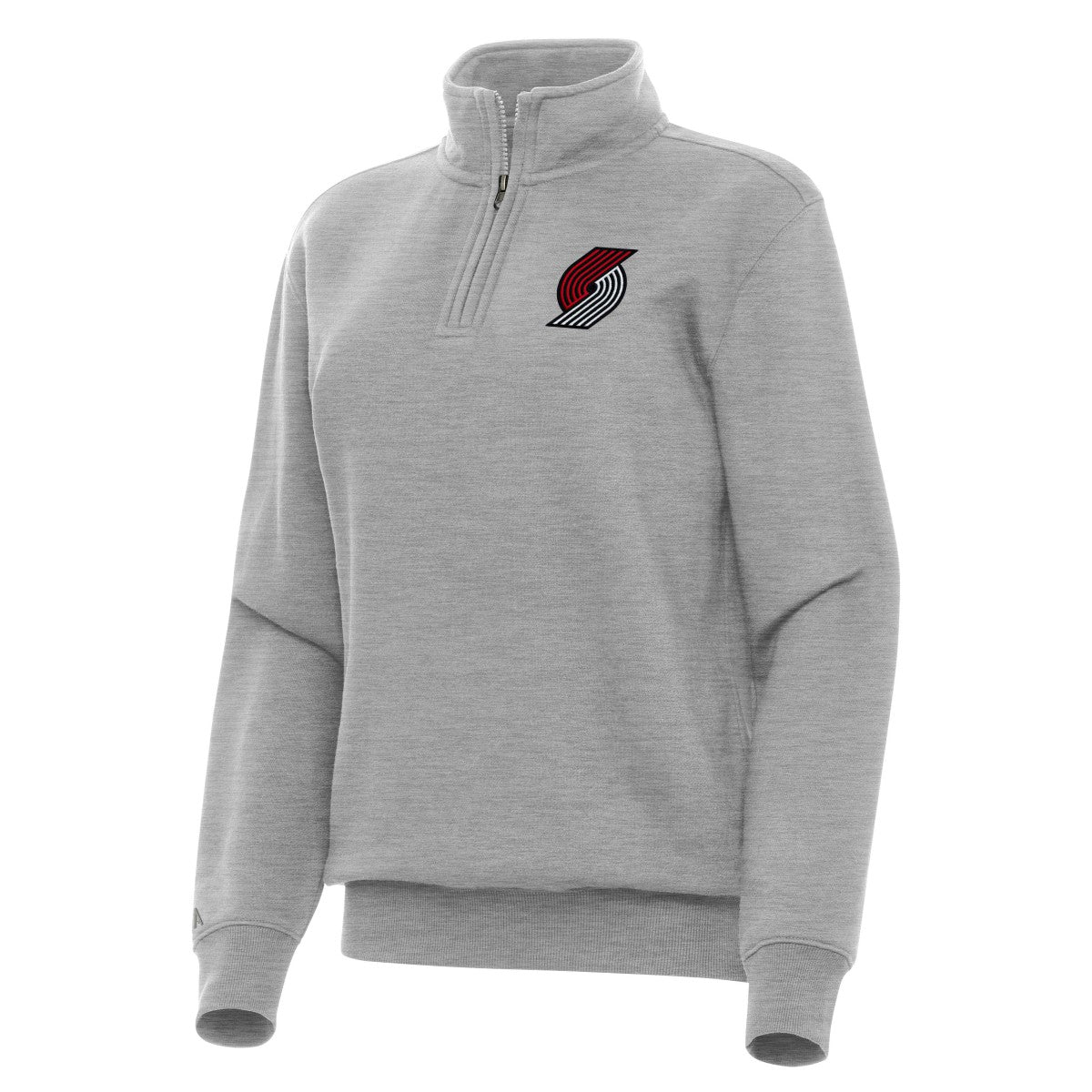 Portland Trail Blazers Antigua Women's Victory Quarter-Zip Sweatshirt Heather Gray