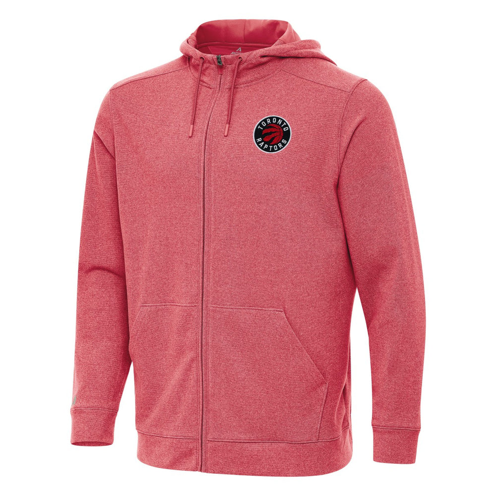 Toronto Raptors Antigua Effortless Full-Zip Hoodie Jacket Heather Red